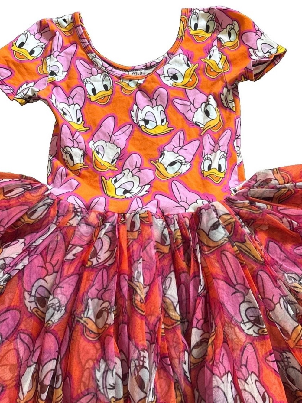 Wild Rich Kids Daisy faces Orange pink tutu Dress girls size 11/12